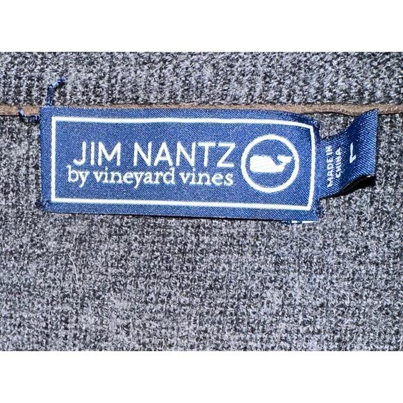 Jim Nantz Vineyard Vines Men Large Gray 1/2 Zip Merino Wool Sweater Golf - Picture 2 of 9